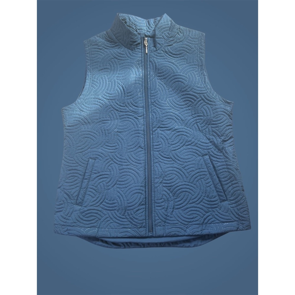 Pebble Beach Quilted Dry-Luxe Performance Vest Blue sz L Golf Country Club Fall - Picture 2 of 15